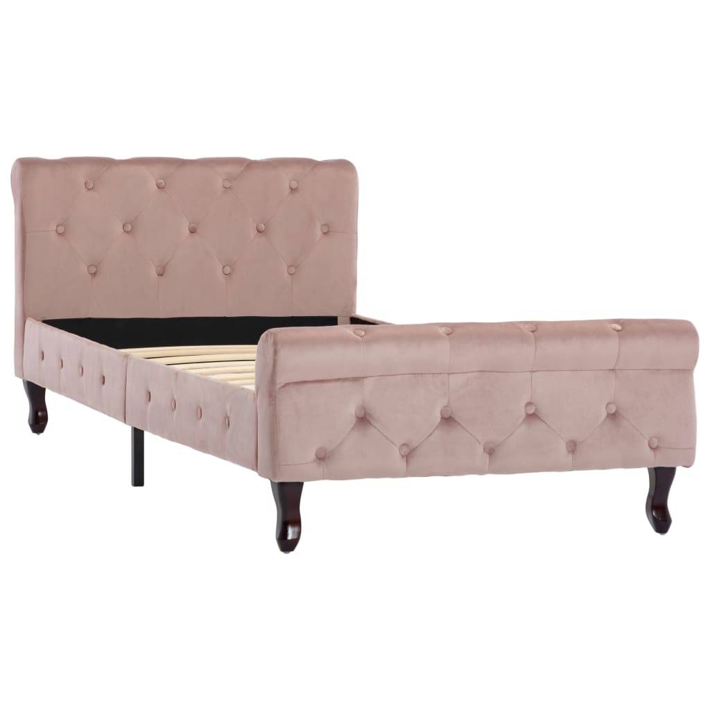vidaXL Bettgestell Rosa Samt 90x200 cm