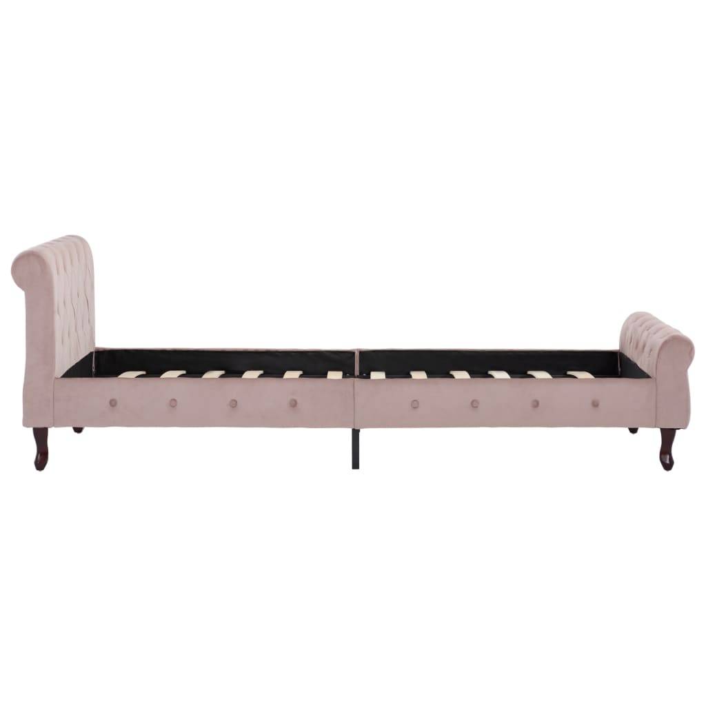 vidaXL Bettgestell Rosa Samt 100 x 200 cm