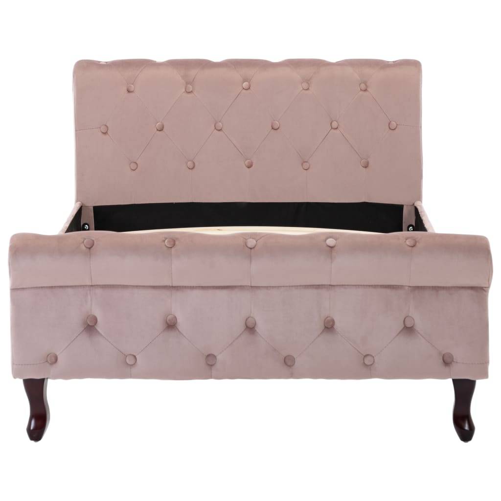 vidaXL Bettgestell Rosa Samt 100 x 200 cm