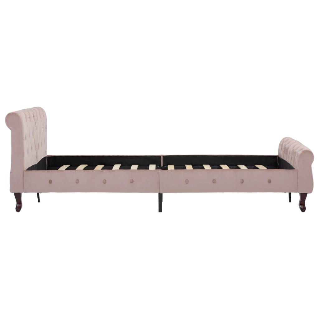 vidaXL Bettgestell Rosa Samt 120x200 cm