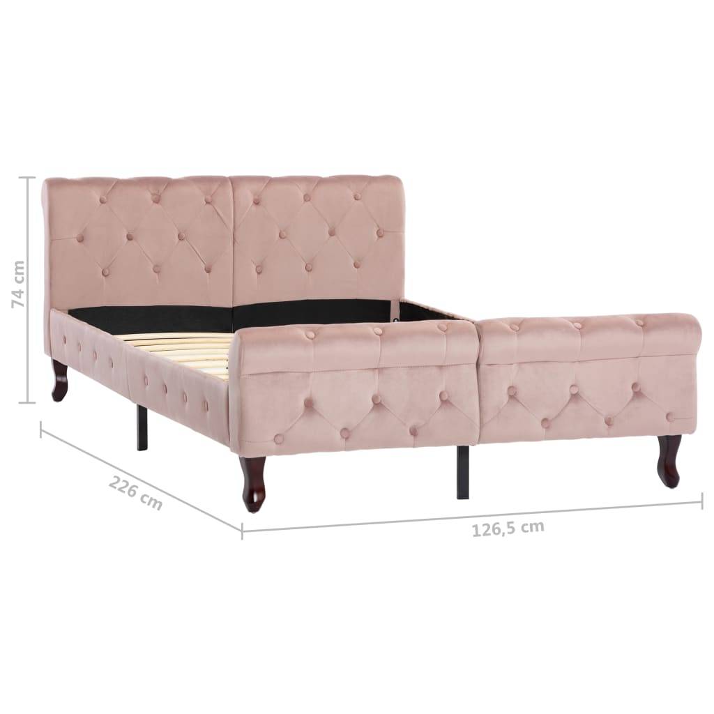vidaXL Bettgestell Rosa Samt 120x200 cm