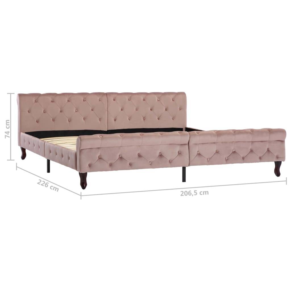 vidaXL Bettgestell Rosa Samt 200 x 200 cm