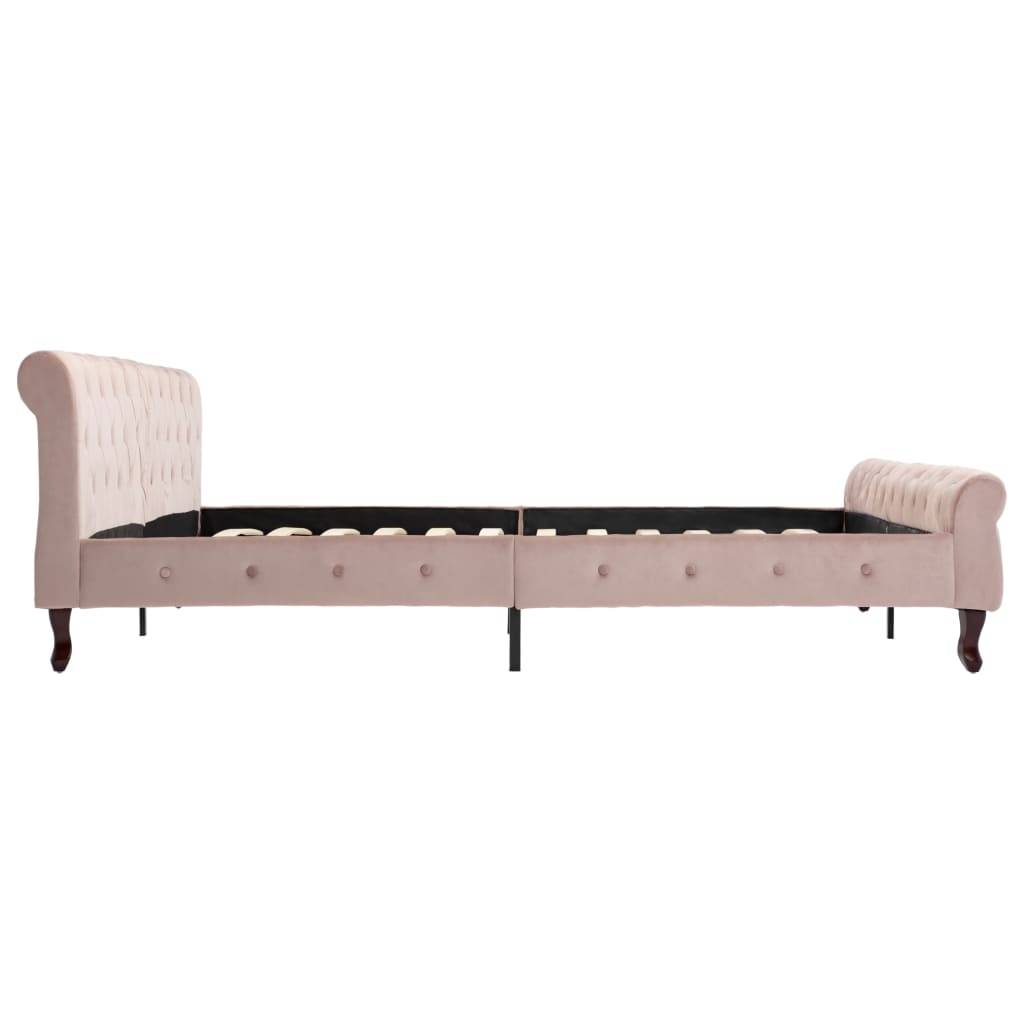vidaXL Bettgestell Rosa Samt 200 x 200 cm