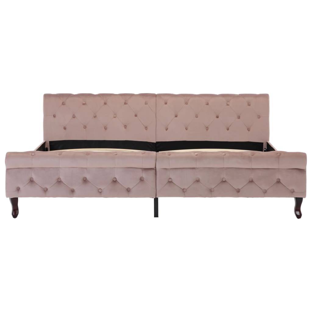 vidaXL Bettgestell Rosa Samt 200 x 200 cm