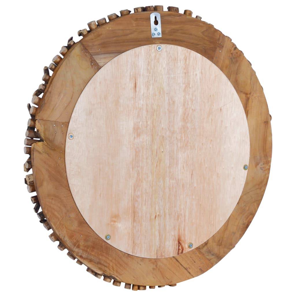 vidaXL Wandspiegel 60 cm Teak Rund