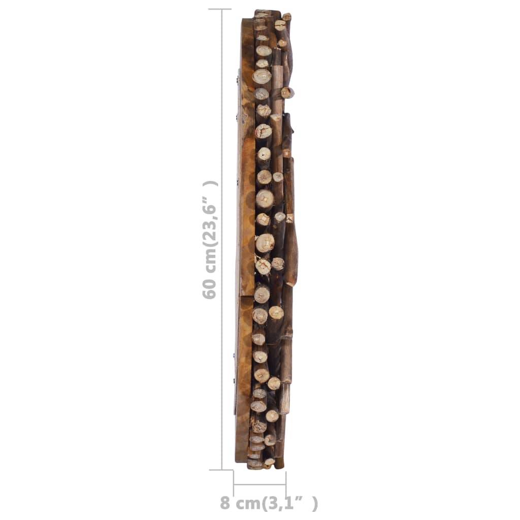 vidaXL Wandspiegel 60 cm Teak Rund