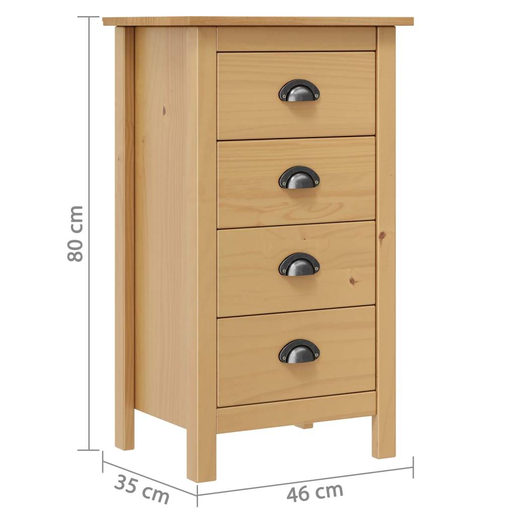 vidaXL Sideboard Hill 46x35x80 cm Massivholz Kiefer