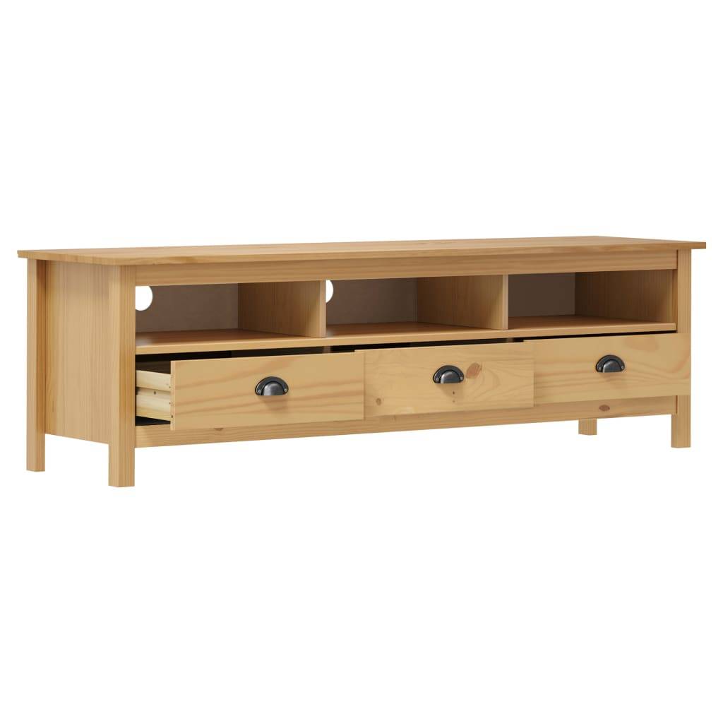 vidaXL TV-Schrank Hill Honigbraun 158x40x47 cm Massivholz Kiefer
