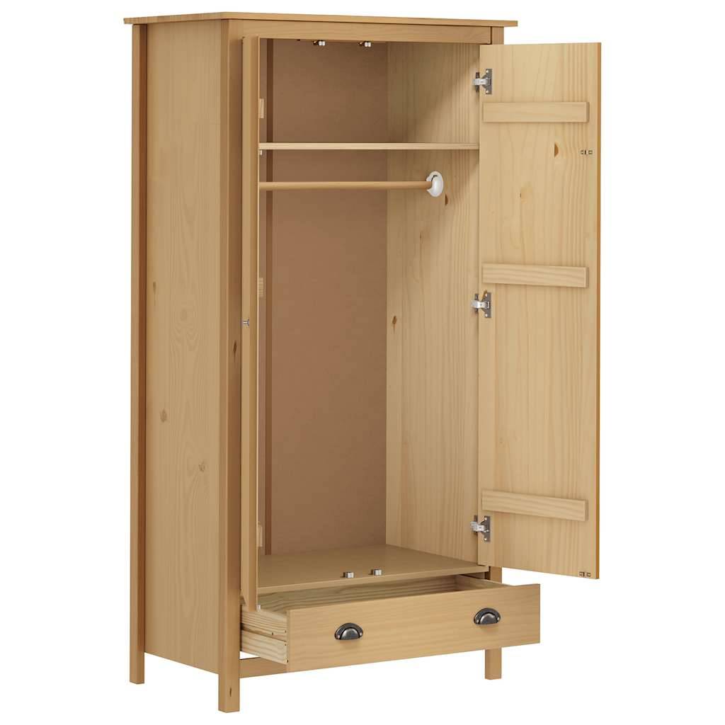 vidaXL Kleiderschrank mit 2 Türen Hill 89x50x170 cm Massivholz Kiefer