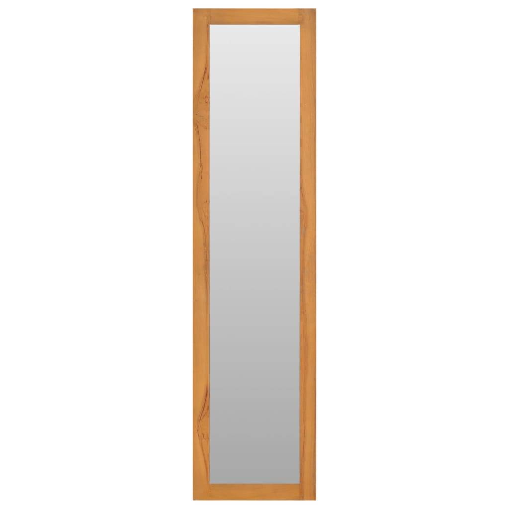 vidaXL Wandspiegel mit Regalen 30×30×120 cm Teak Massivholz