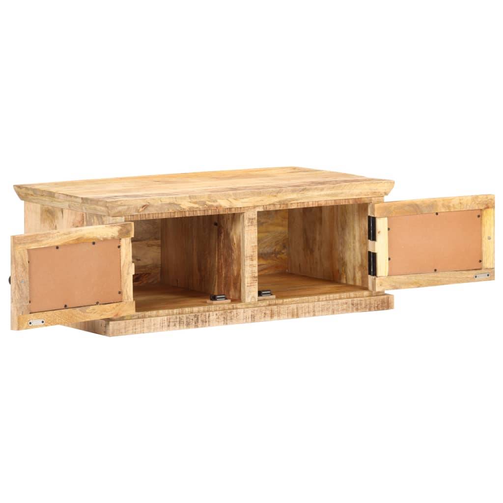 vidaXL Couchtisch 90x50x35 cm Massivholz Mango und Naturgeflecht