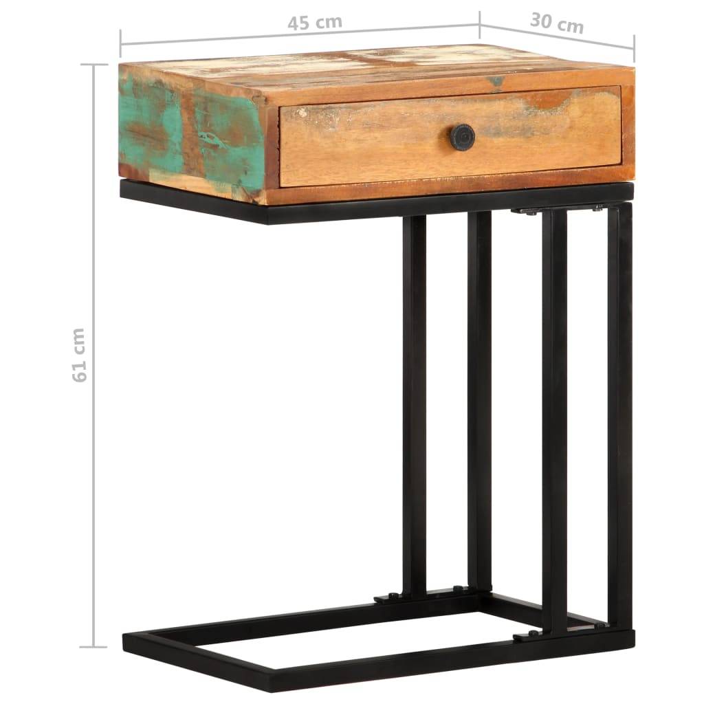 vidaXL Beistelltisch U-Form 45x30x61 cm Recyceltes Massivholz