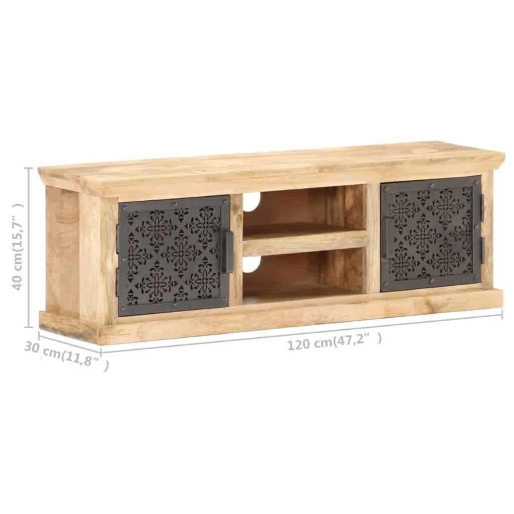 vidaXL TV-Schrank mit Stahltüren 120x30x40 cm Mango Massivholz