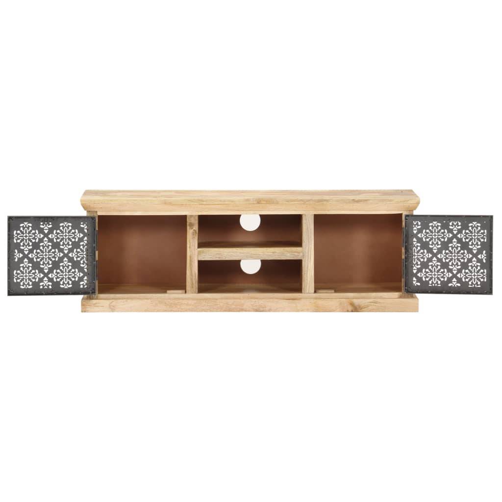 vidaXL TV-Schrank mit Stahltüren 120x30x40 cm Mango Massivholz