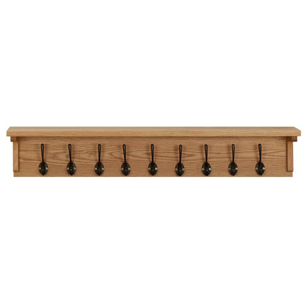 vidaXL Wandgarderobe 90x16x16 cm Massivholz Eiche