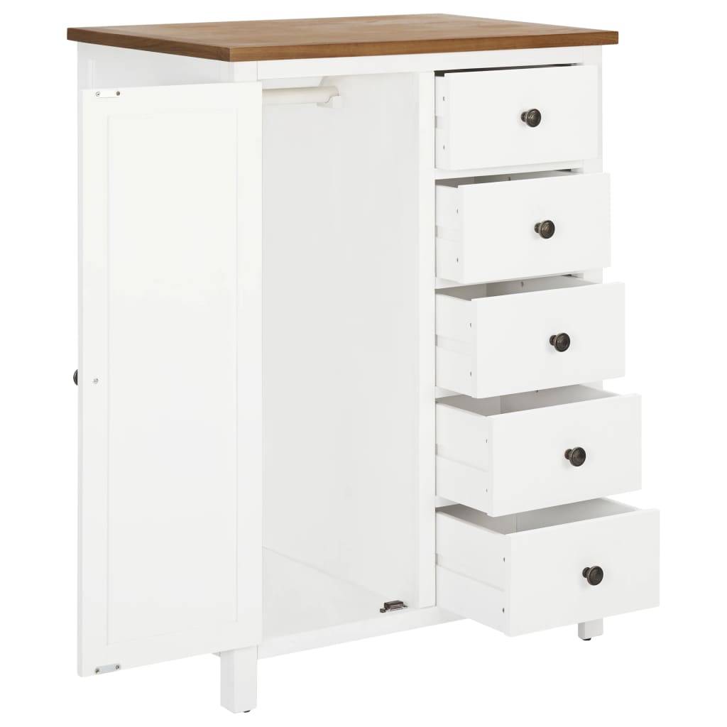 vidaXL Kleiderschrank 76x52x105 cm Eiche Massivholz