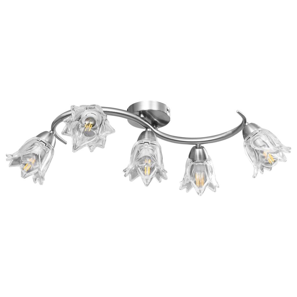 vidaXL Deckenleuchte mit Glasschirmen für 5 E14 Glühlampen