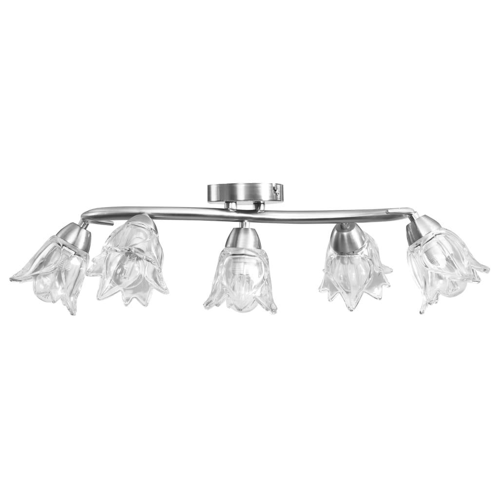 vidaXL Deckenleuchte mit Glasschirmen für 5 E14 Glühlampen