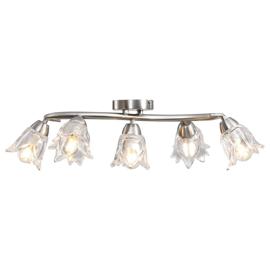 vidaXL Deckenleuchte mit Glasschirmen für 5 E14 Glühlampen