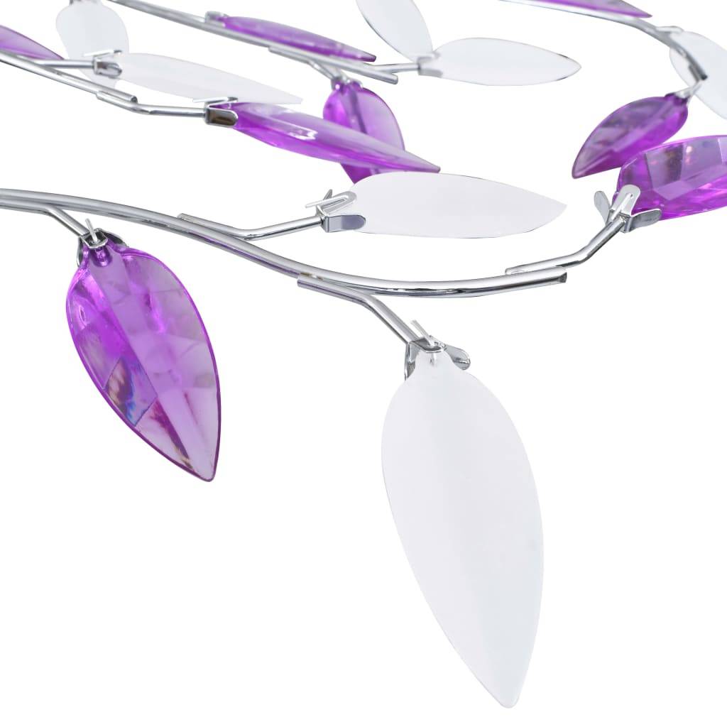 vidaXL Deckenleuchte mit Acrylglas-Blätter für 5 x E14-Lampen Lila