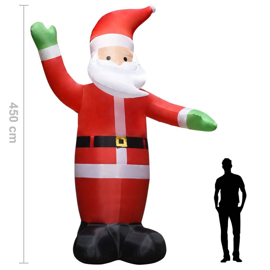 vidaXL Aufblasbarer Weihnachtsmann mit LEDs Weihnachtsdeko IP44 4,5 m