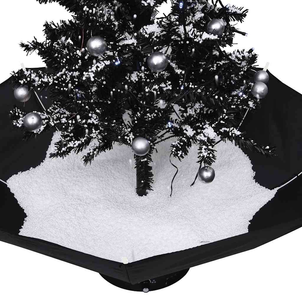 vidaXL Schneiender Weihnachtsbaum mit Schirmfuß Schwarz 75 cm PVC