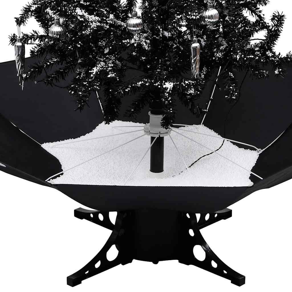 vidaXL Schneiender Weihnachtsbaum mit Schirmfuß Schwarz 170 cm PVC