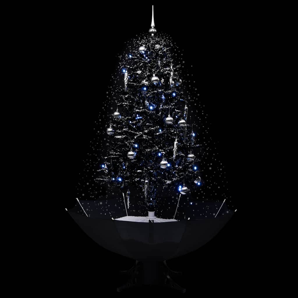 vidaXL Schneiender Weihnachtsbaum mit Schirmfuß Schwarz 170 cm PVC