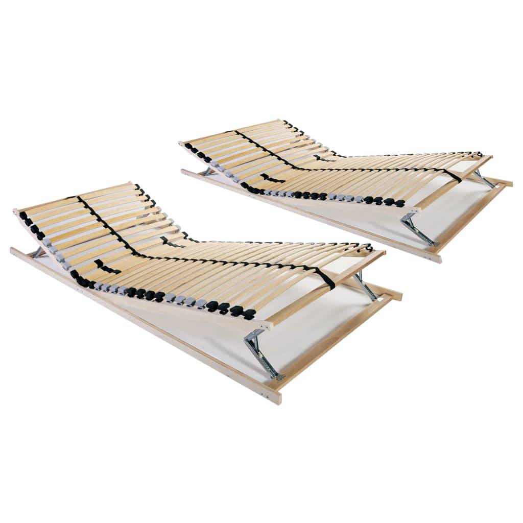 vidaXL Lattenroste 2 Stk. mit 28 Latten 7 Zonen 70x200 cm