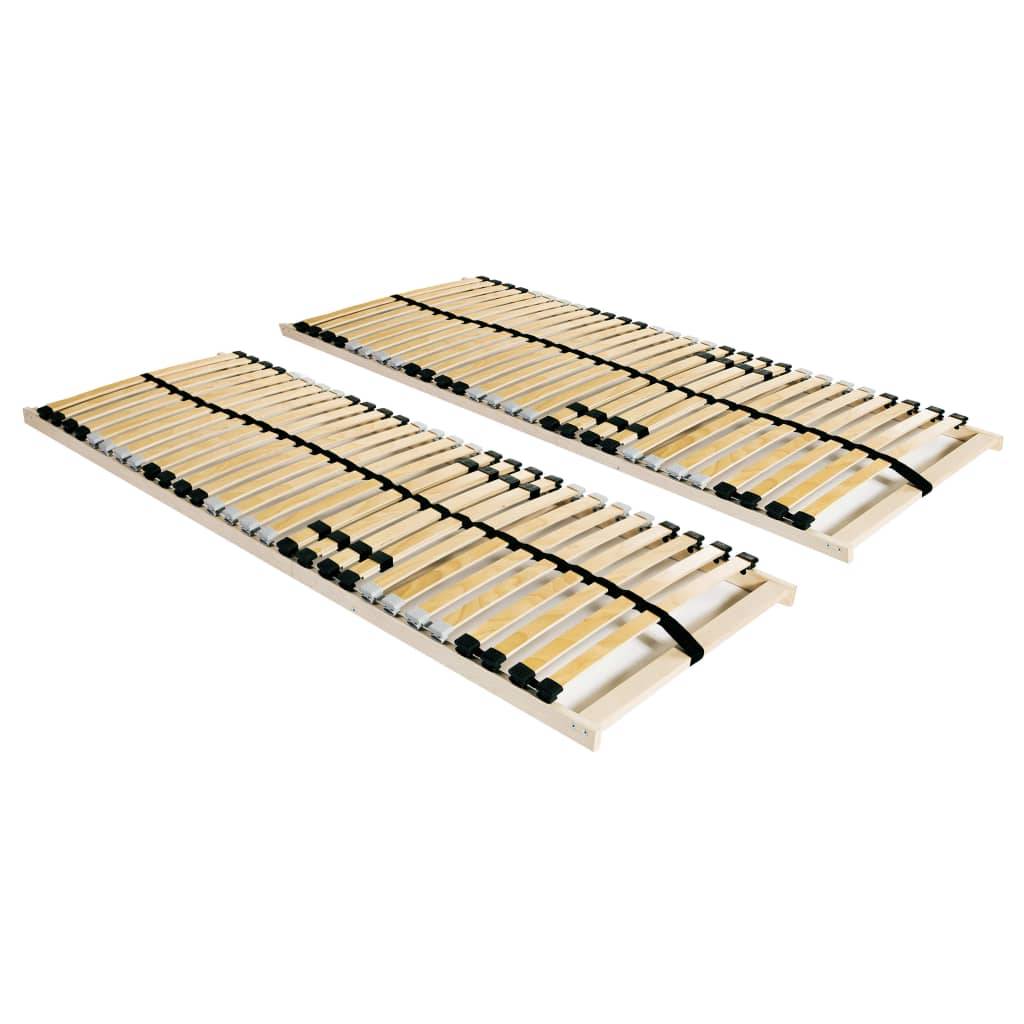 vidaXL Lattenroste 2 Stk. mit 28 Latten 7 Zonen 70x200 cm