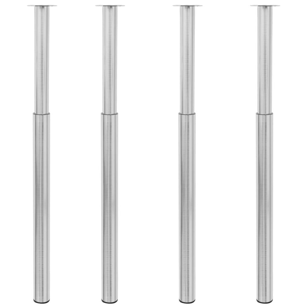 vidaXL Teleskopische Tischbeine 4 Stk. Gebürstetes Nickel 710-1100 mm