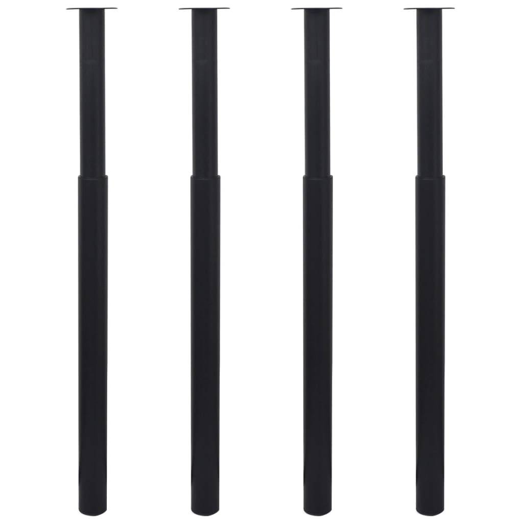 vidaXL Teleskopische Tischbeine 4 Stk. Schwarz 710 - 1100 mm