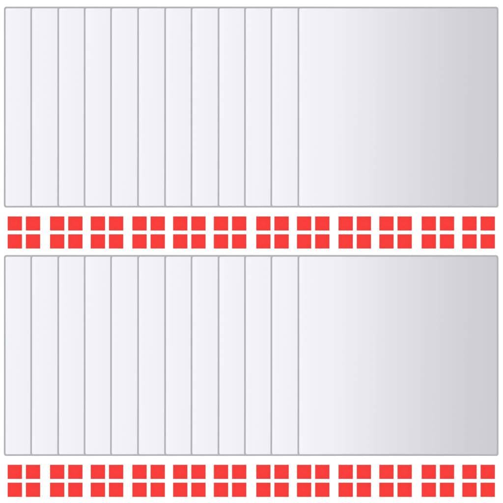 vidaXL 48-tlg. Spiegelfliesen-Set Quadratisch Glas