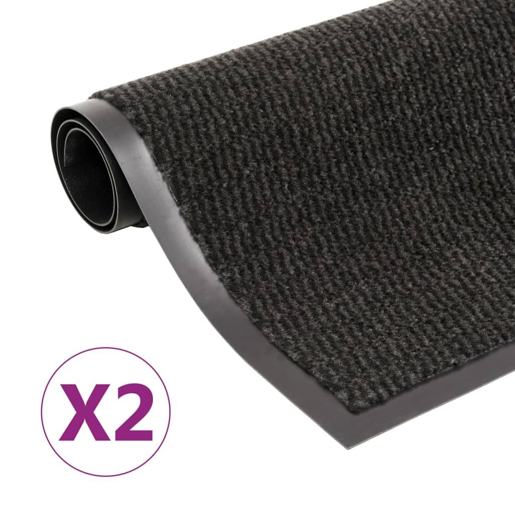 vidaXL Schmutzfangmatten 2 Stk. Rechteckig Getuftet 60x90 cm Schwarz