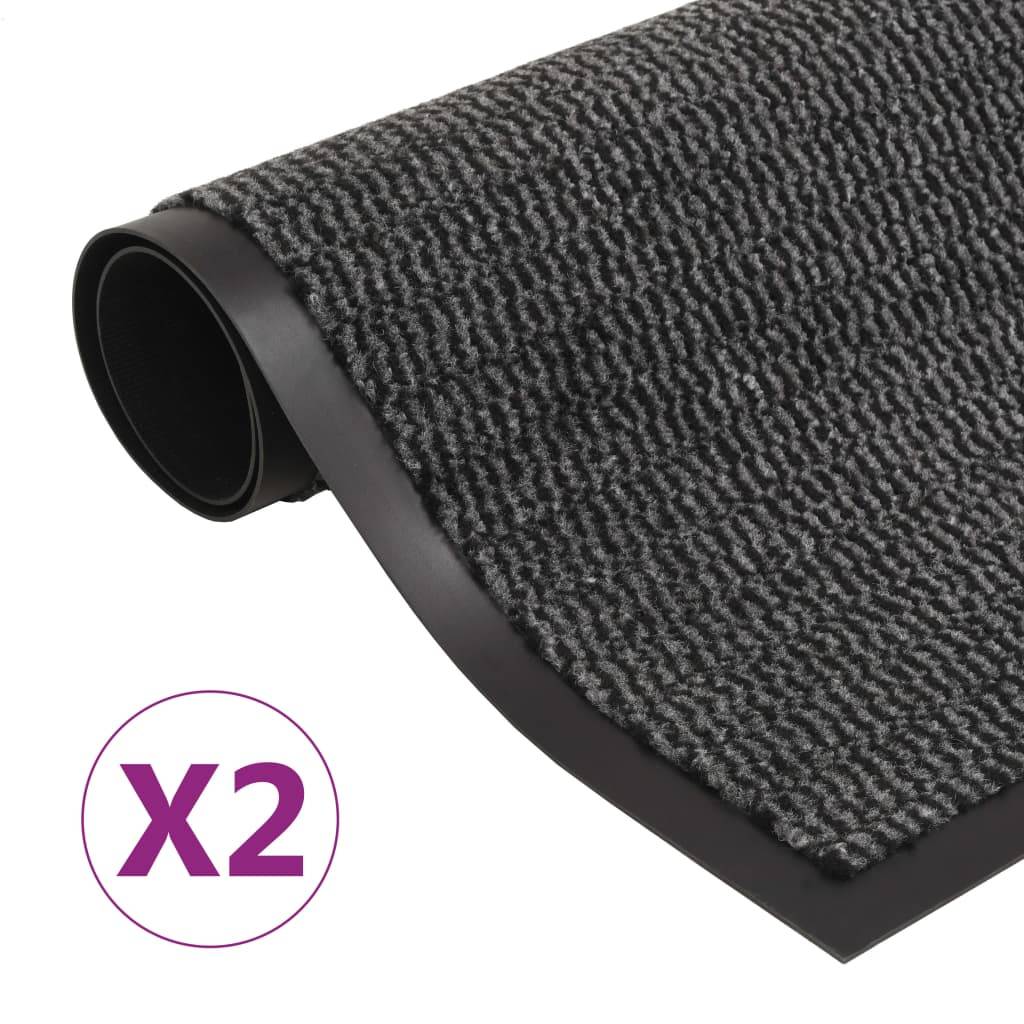 vidaXL Schmutzfangmatten 2 Stk. Rechteckig Getuftet 60x90 cm Anthrazit