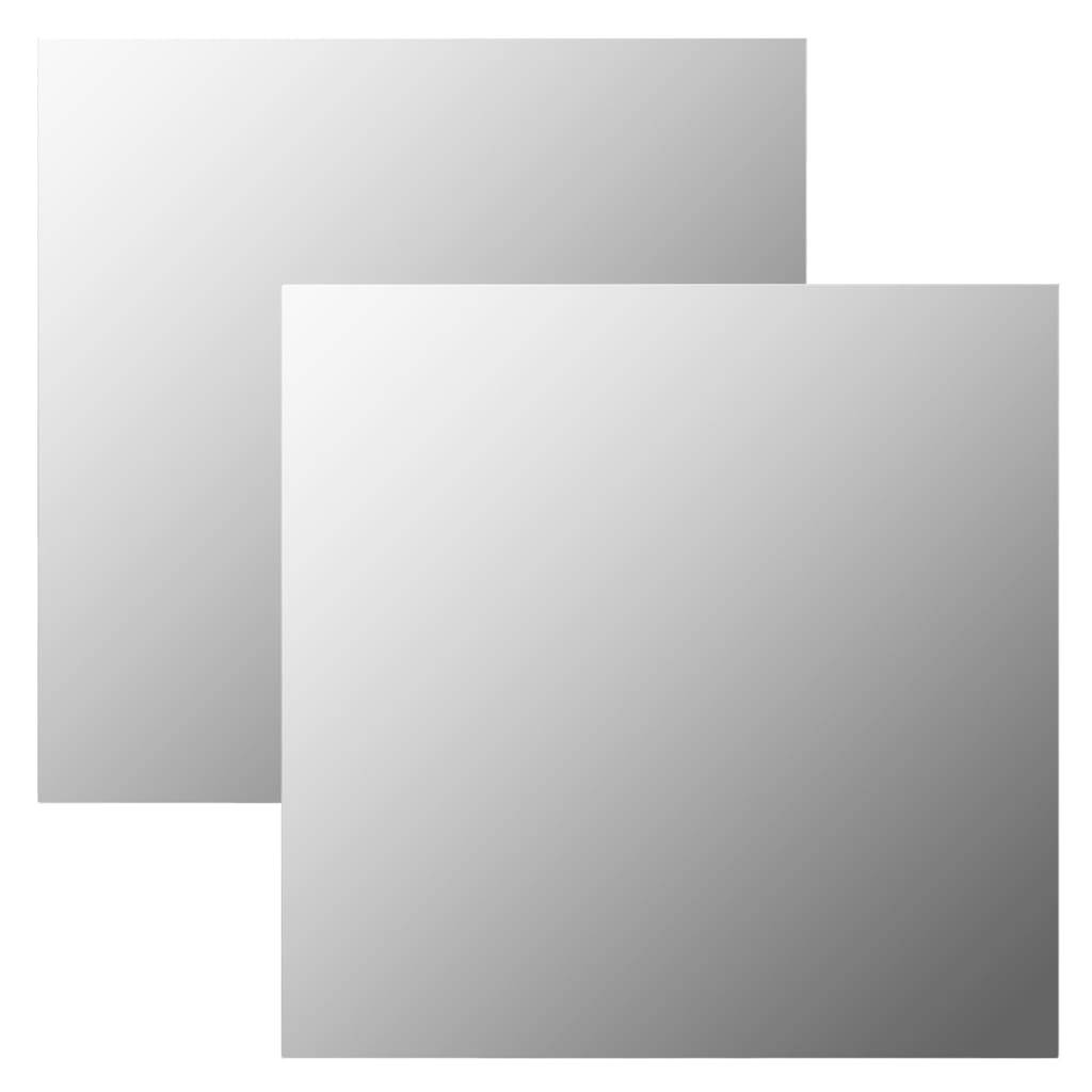 vidaXL Wandspiegel 2 Stk. 50x50 cm Quadratisch Glas
