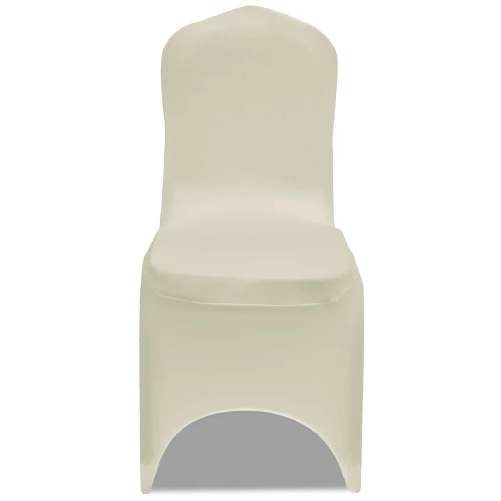 vidaXL Stretch-Stuhlhussen Creme 18 Stk.