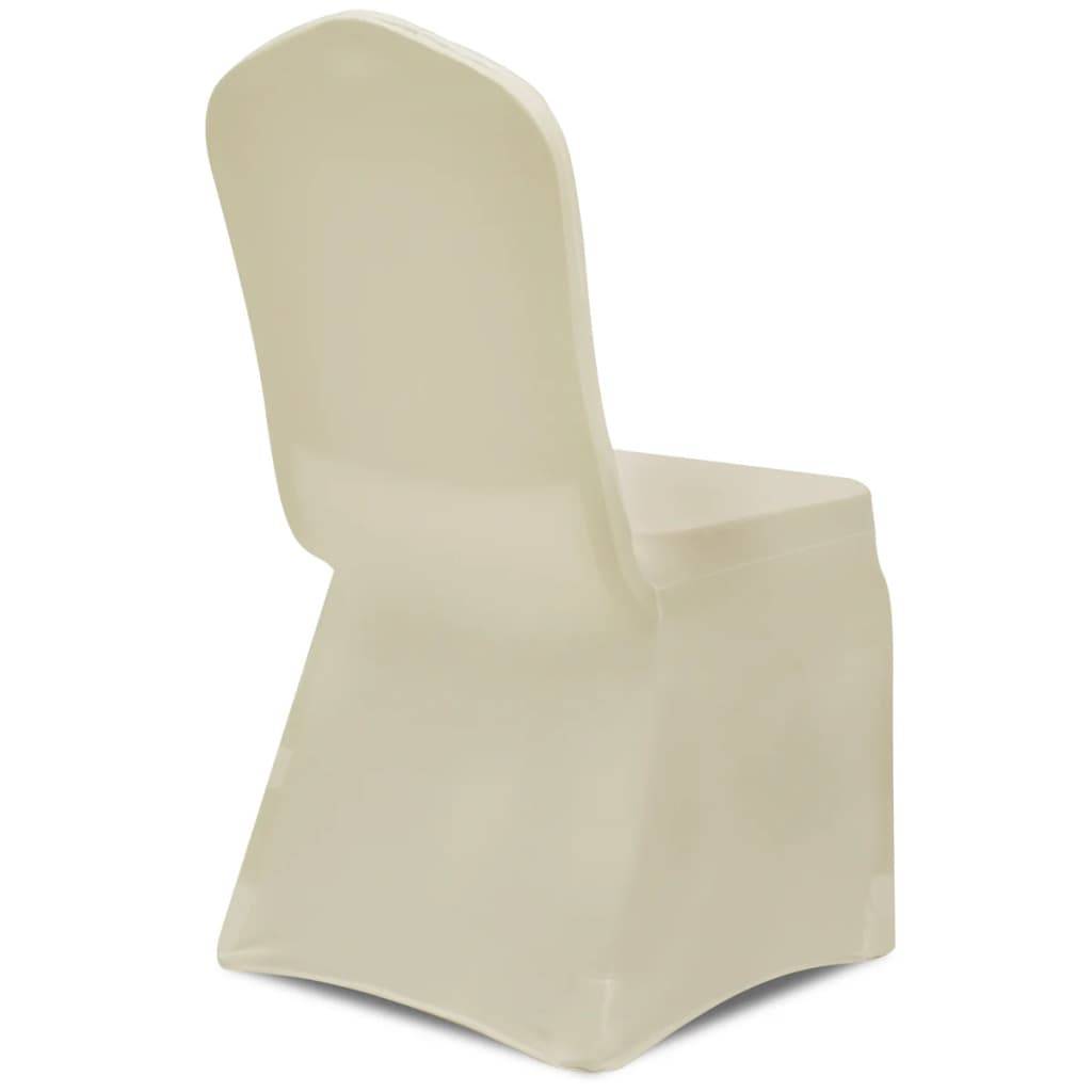 vidaXL Stretch-Stuhlhussen Creme 24 Stk.