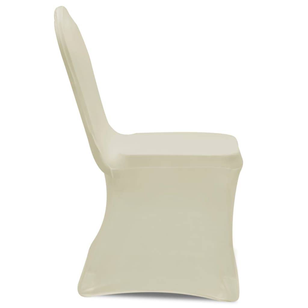 vidaXL Stretch-Stuhlhussen Creme 24 Stk.
