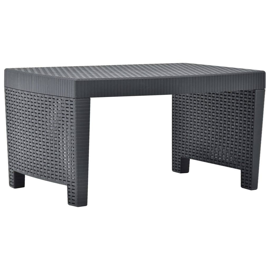 vidaXL 3-tlg. Garten-Lounge-Set Kunststoff Anthrazit