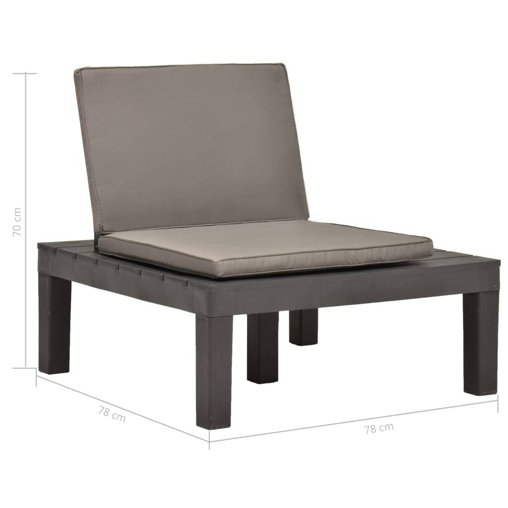 vidaXL Gartenstühle mit Auflagen 2 Stk. Kunststoff Anthrazit