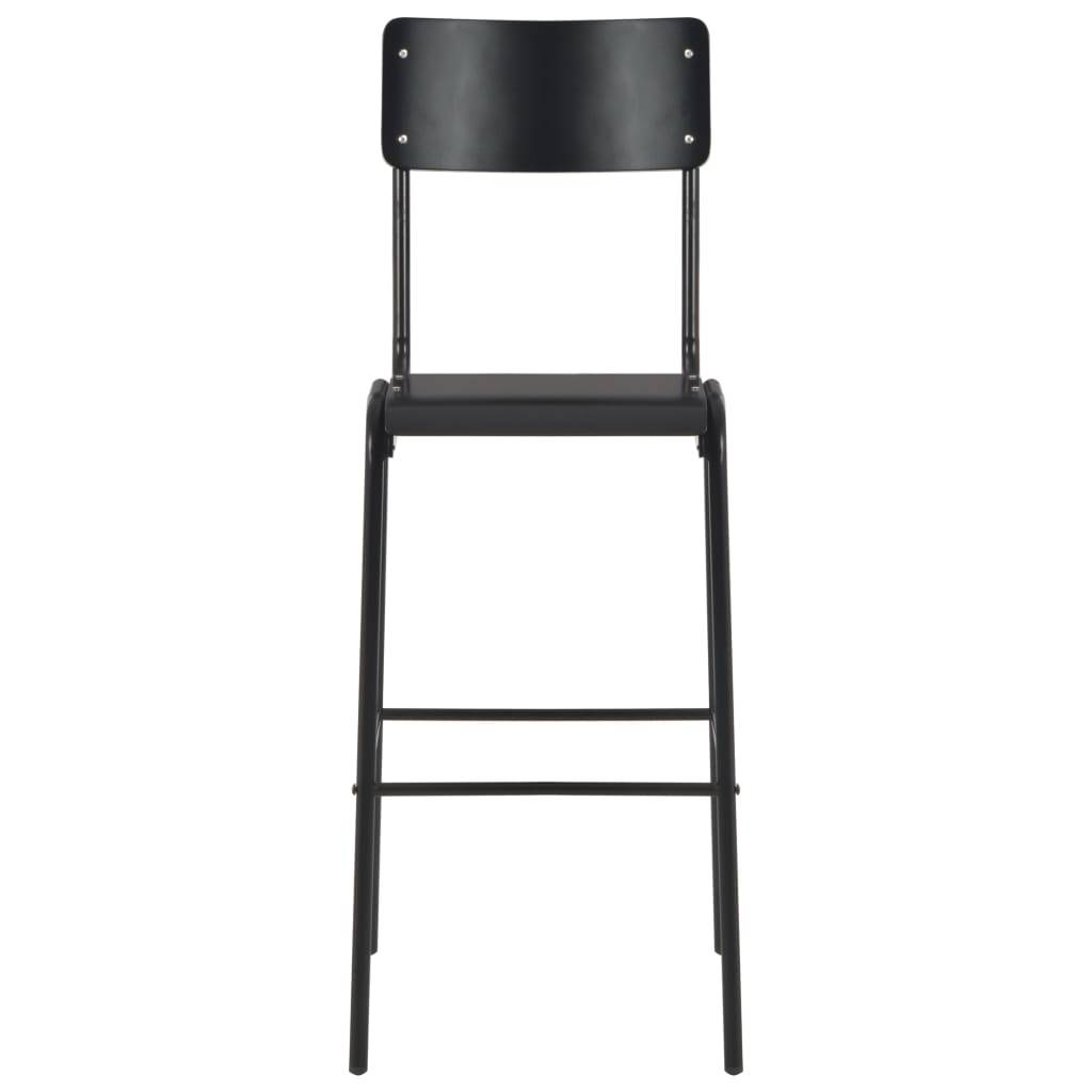 vidaXL Barhocker 6 Stk. Schwarz Massives Sperrholz Stahl