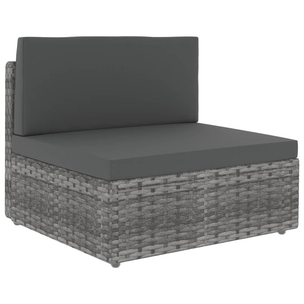 vidaXL 10-tlg. Garten-Lounge-Set Poly Rattan Grau