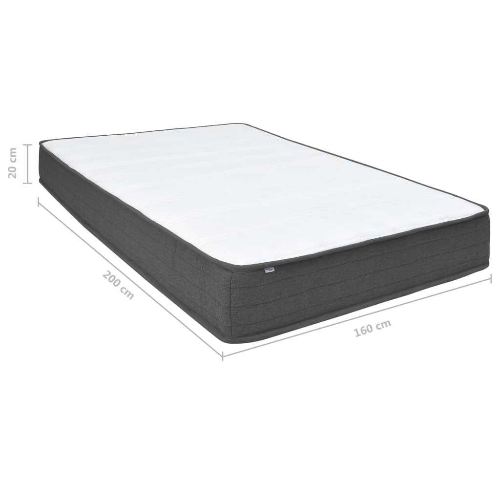 vidaXL Boxspringbett Dunkelgrau Stoff 160x200 cm