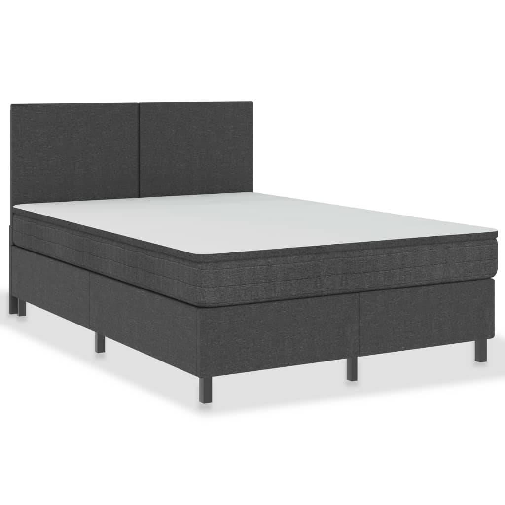 vidaXL Boxspring-Bettgestell Grau Stoff 160x200 cm
