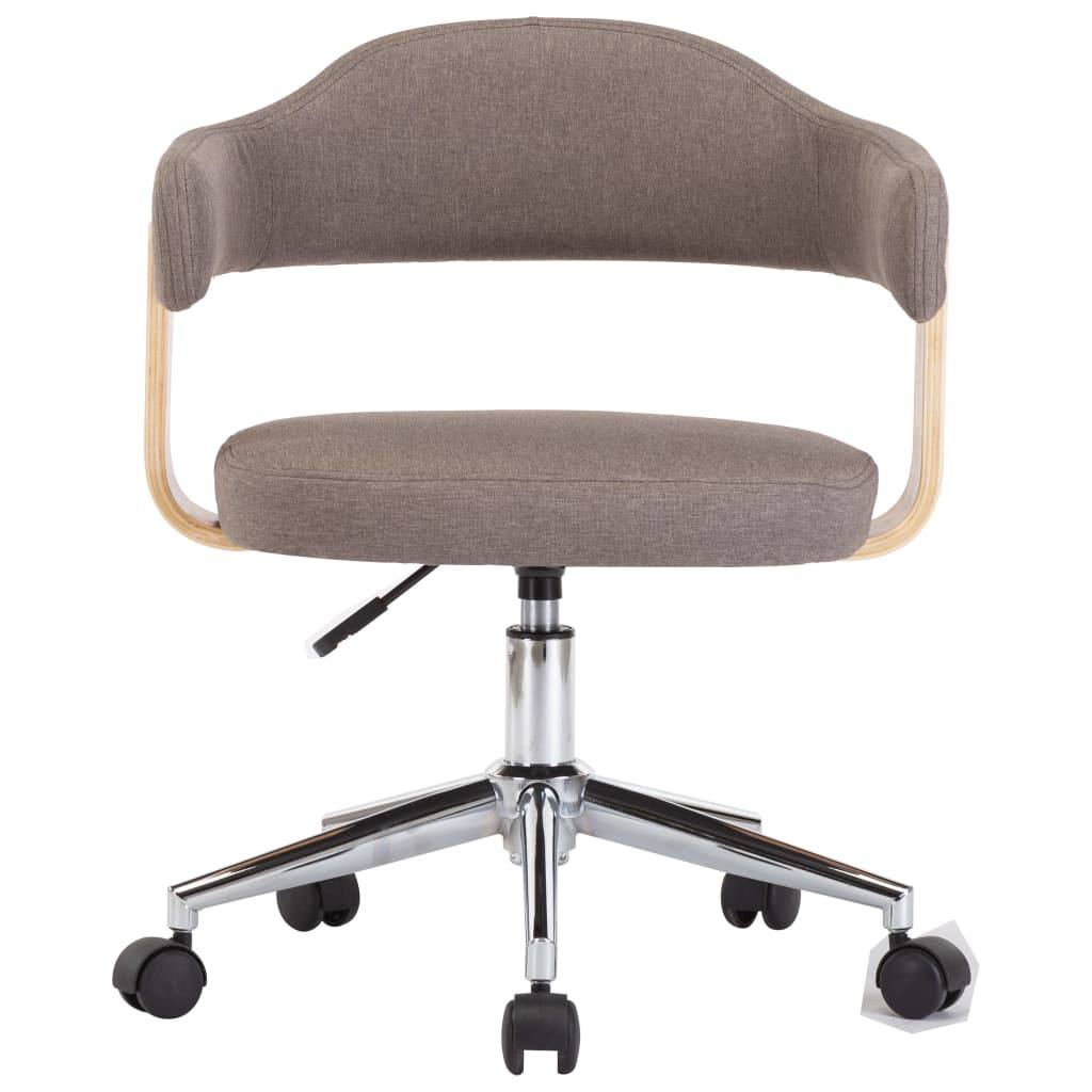 vidaXL Esszimmerstühle 2 Stk. Drehbar Taupe Bugholz und Stoff