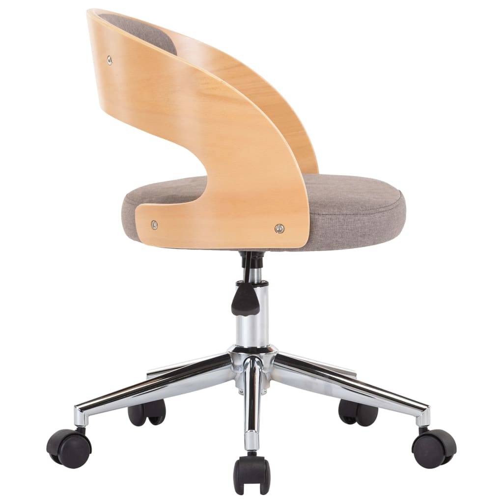 vidaXL Esszimmerstühle 2 Stk. Drehbar Taupe Bugholz und Stoff