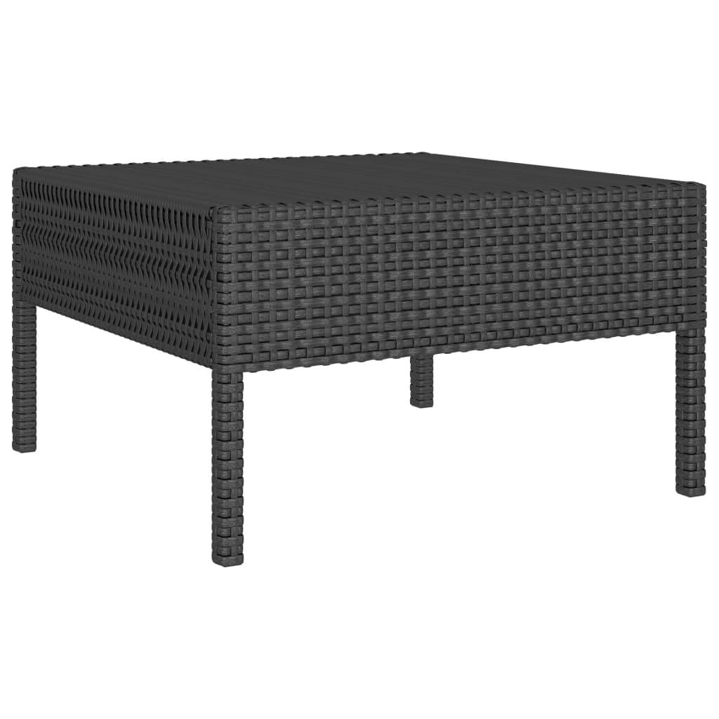 vidaXL 2-tlg. Garten-Lounge-Set mit Auflagen Poly Rattan Schwarz