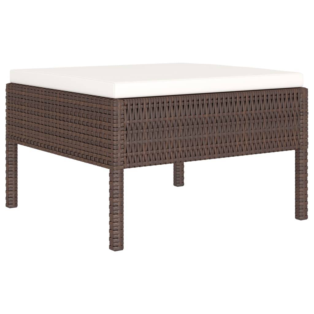 vidaXL 6-tlg. Garten-Lounge-Set mit Auflagen Poly Rattan Braun