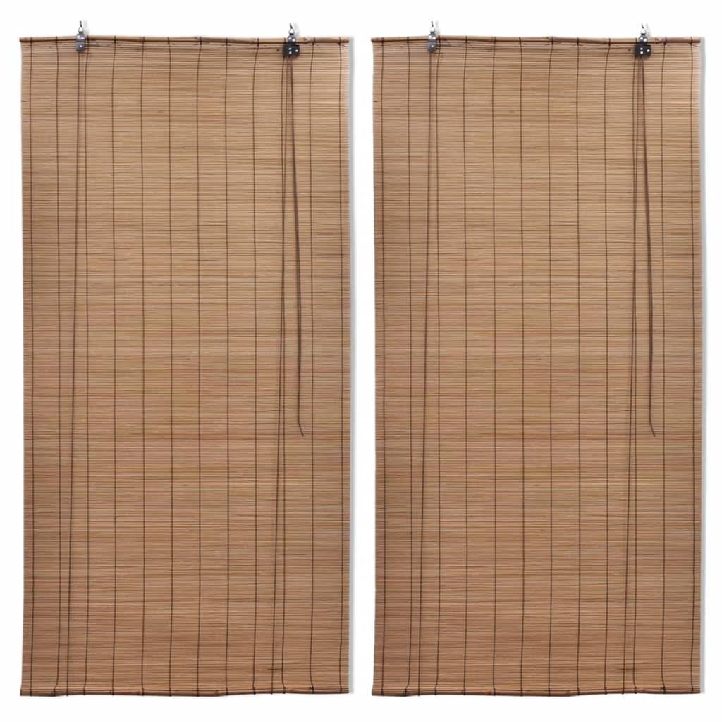 vidaXL Bambusrollos 2 Stk. 100x160 cm Braun